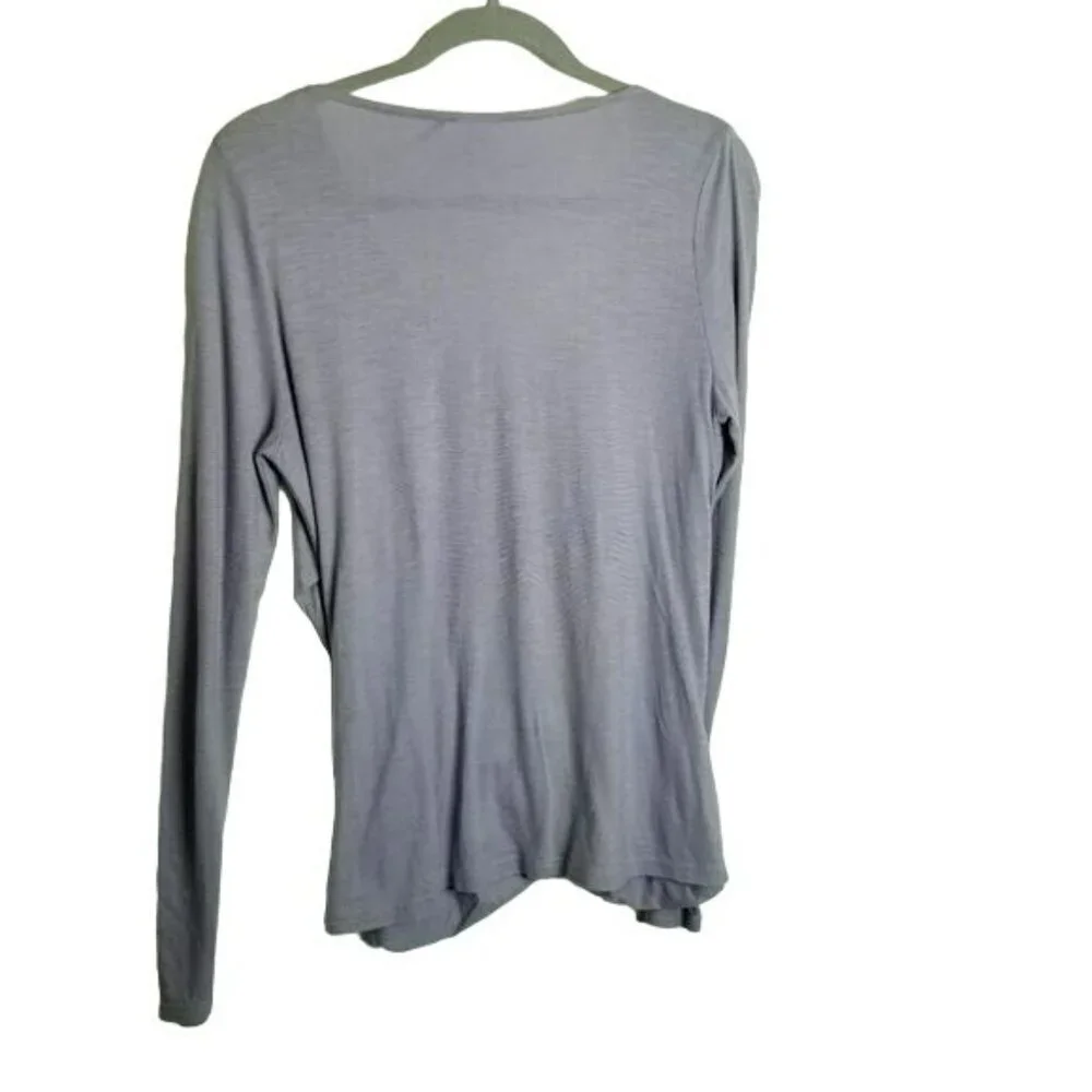 Anthropologie Akemi + Kin Top Faux Wrap Crossover Purple Long Sleeve‎ Blouse S